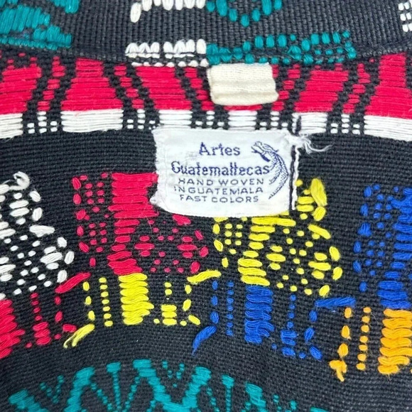 Vintage Artes Guatemattecas Jacket Womens Medium Cropped Hand Woven Wearable Art - Picture 16 of 16